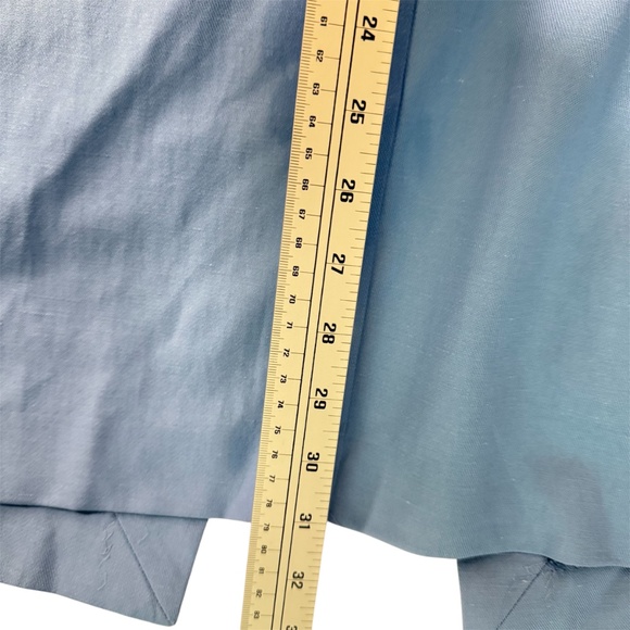 REISS Jennah Puff Sleeve Cut Out Back Midi Dress in Blue UK Size 10 NWT - Picture 7 of 8